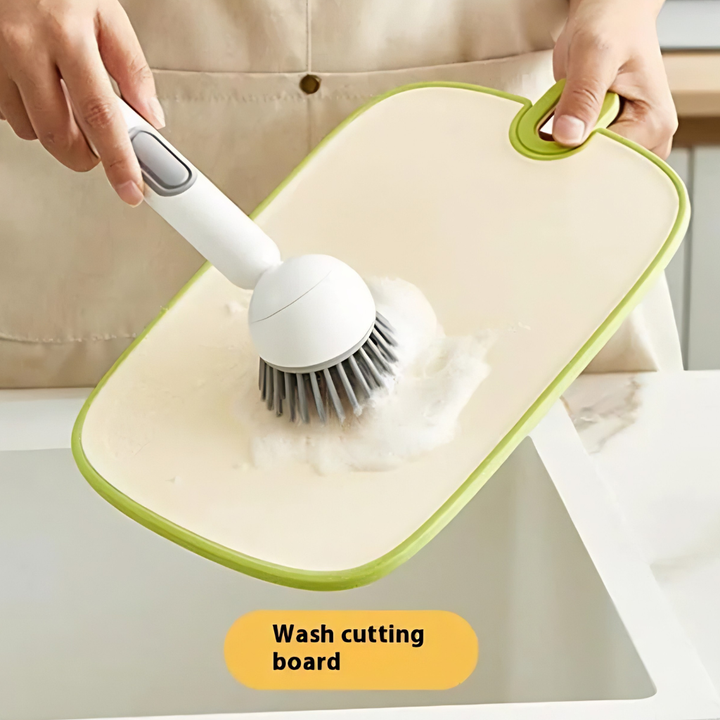 Adjustable Kitchen Cleaning Brush with Soap Dispenser