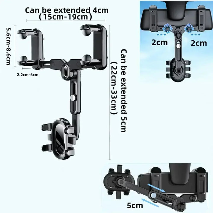 360° Achteruitkijkspiegelhouder voor Telefoon